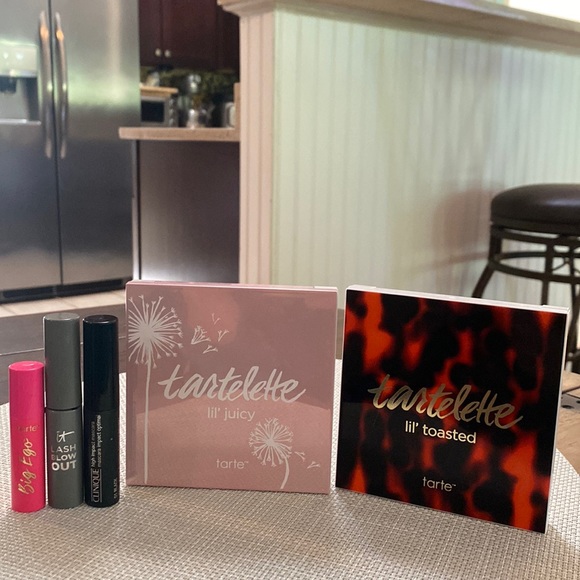 tarte Other - 2 TARTE EYESHADOW PALETTE LIL JUICY & LIL TOASTED W 3 FREE MASCARAS IT CLINIQUE